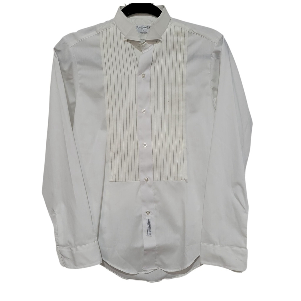 Lord West Boy Tuxedo White Dress Shirt BL (Boy's Large)Excellent Condition